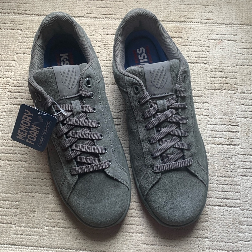 KSWISS clean court gray suede sneakers